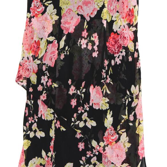 Vintage Chiffon Floral Midi Dress Layered Dress Size 16W - Picture 8 of 11